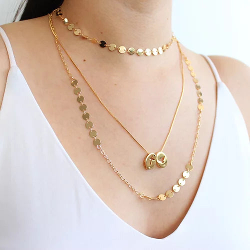 Collar Espíritu Santo y Cruz – Chapa de Oro