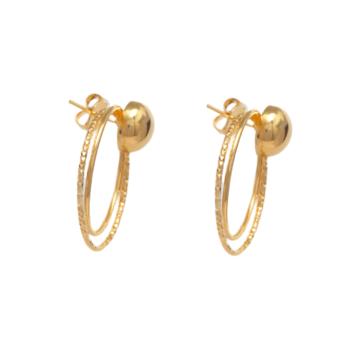 Arete Doble Circulo - Chapa de Oro