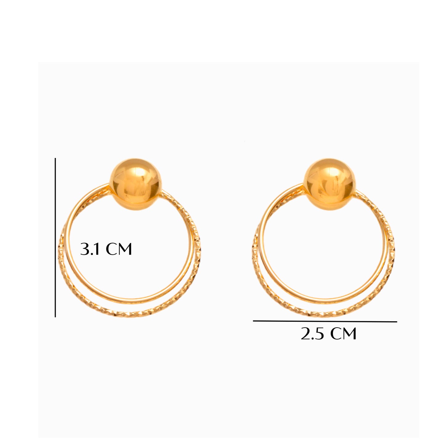 Arete Doble Circulo - Chapa de Oro