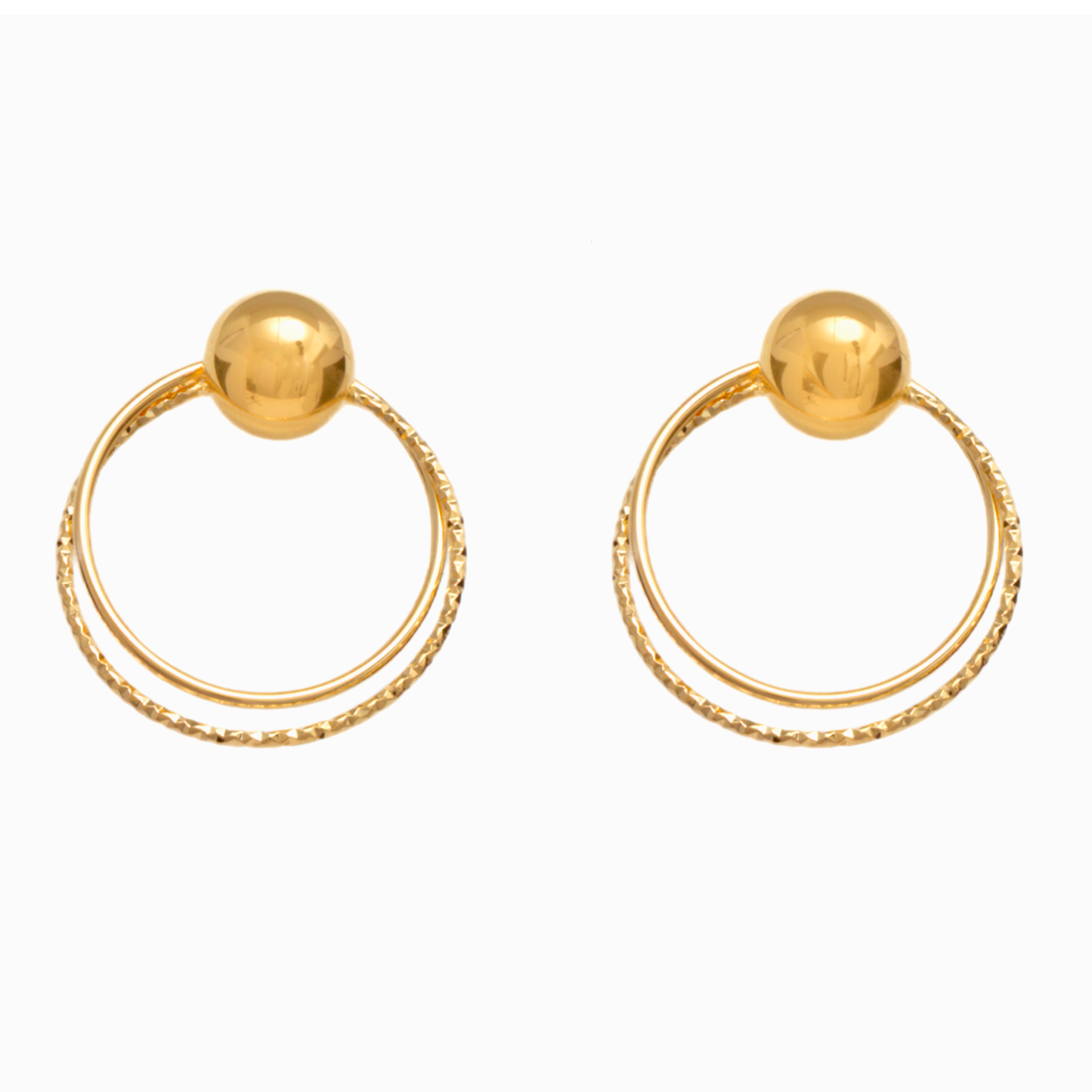 Arete Doble Circulo - Chapa de Oro