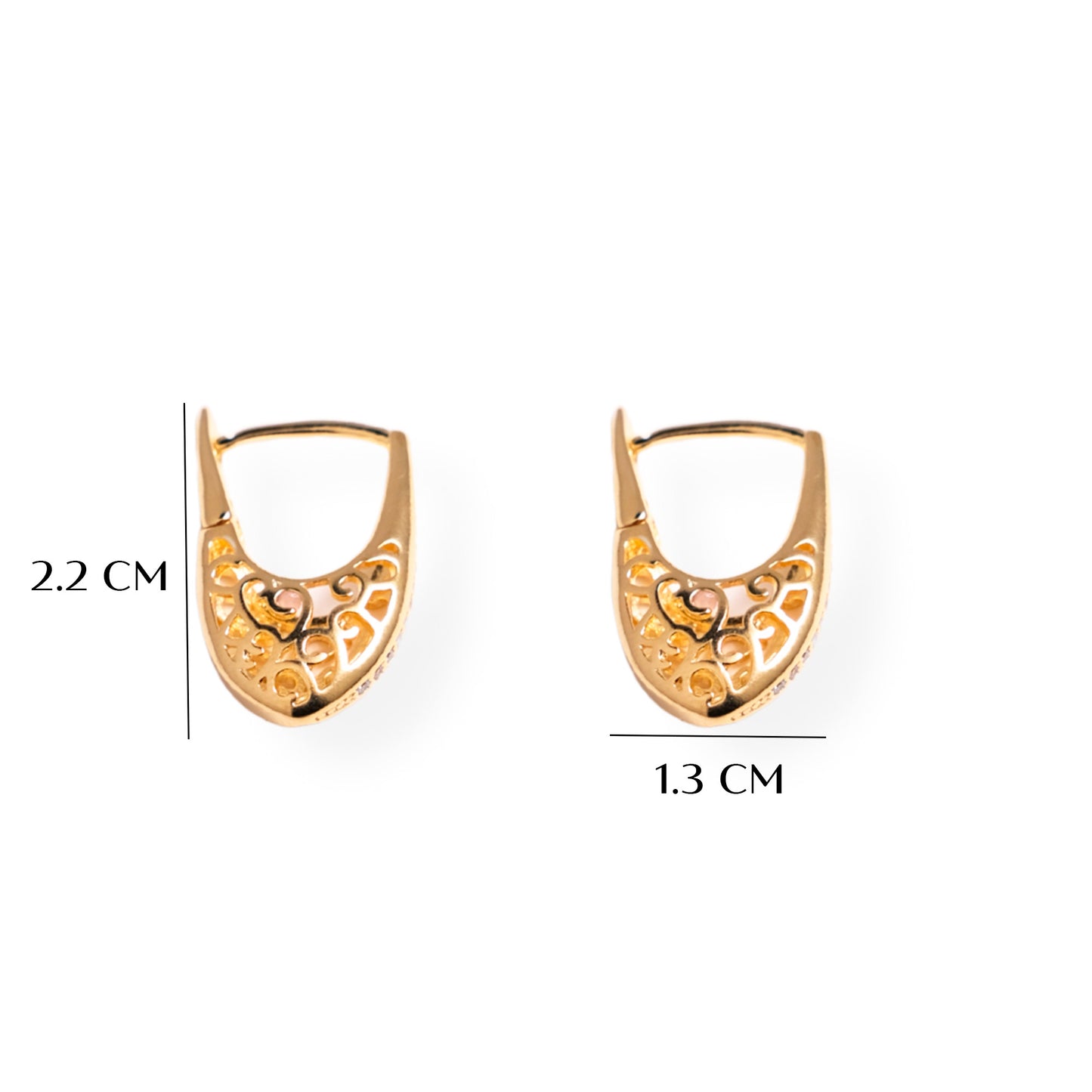 Arracada Grabada -Chapa de Oro