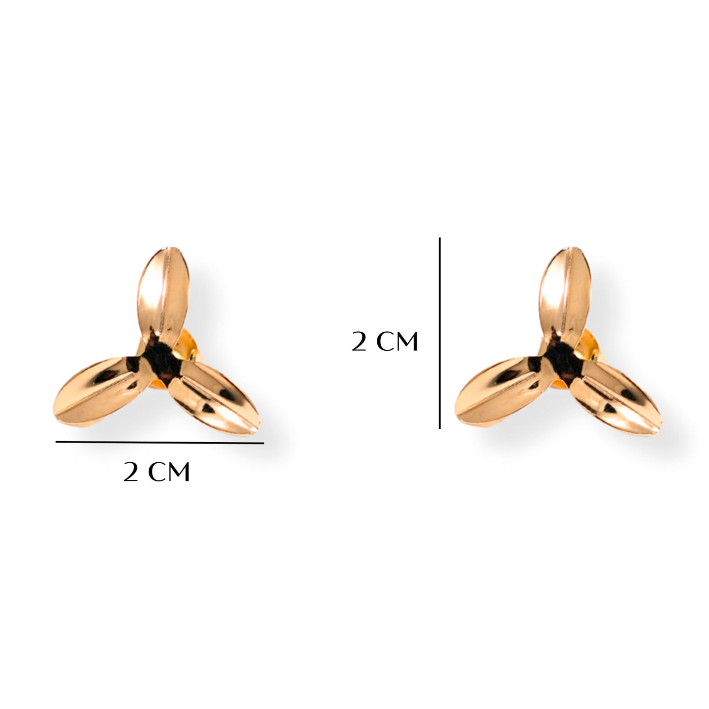 Arete Flor Tres Pétalos - Chapa de Oro