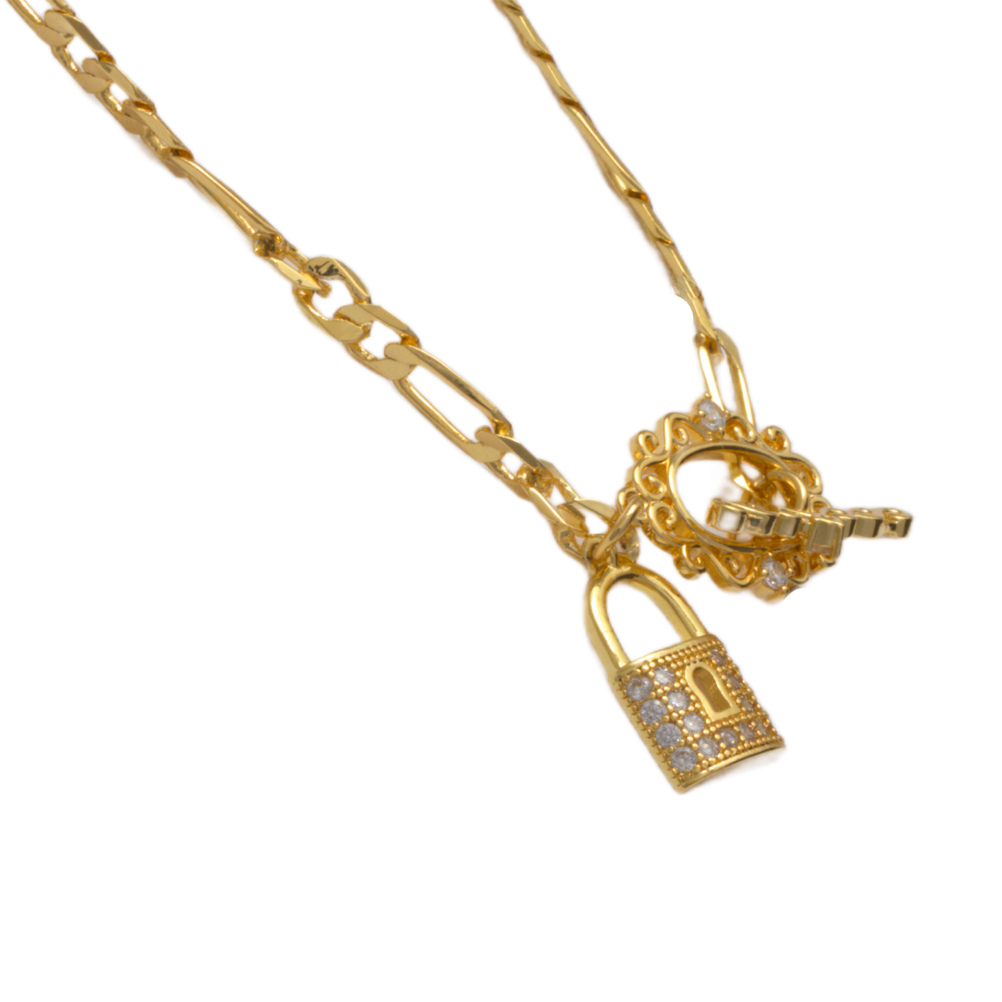 Pulsera Eslabones con Candado - Chapa de Oro