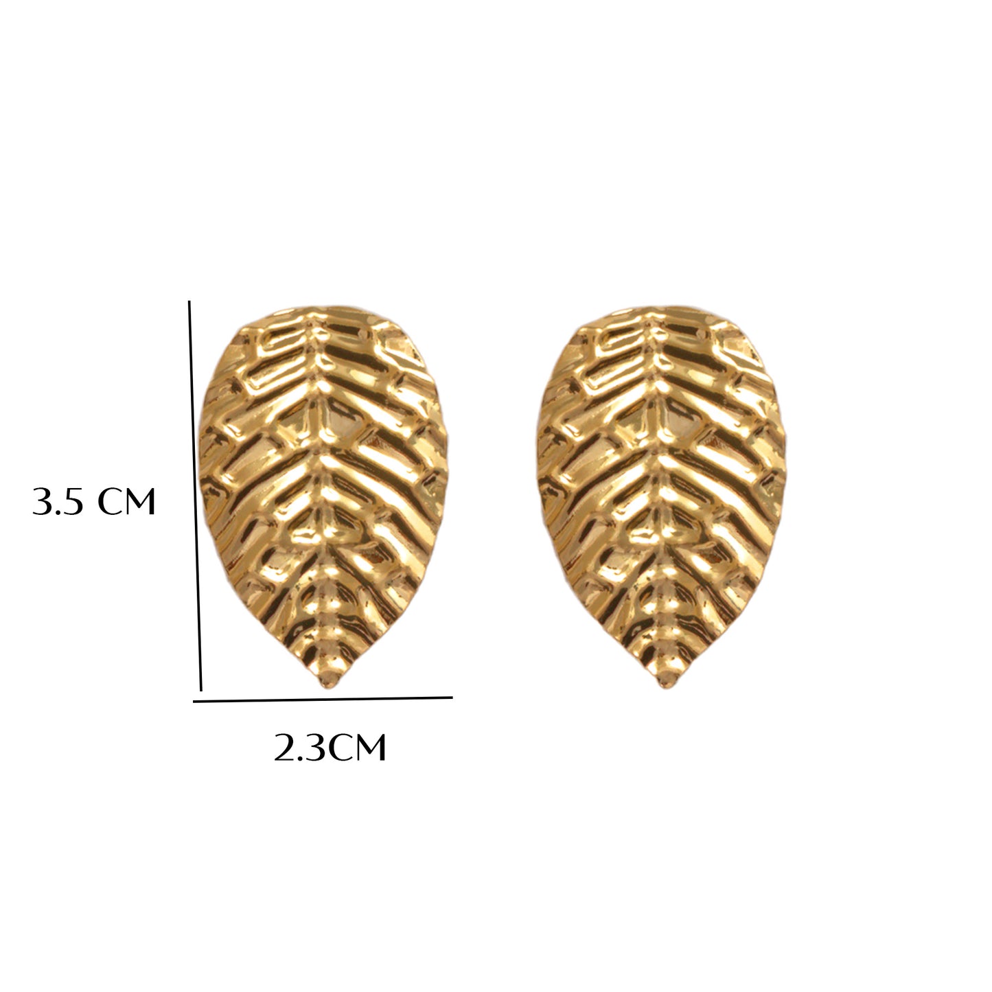 Pendientes Hoja - Chapa de Oro