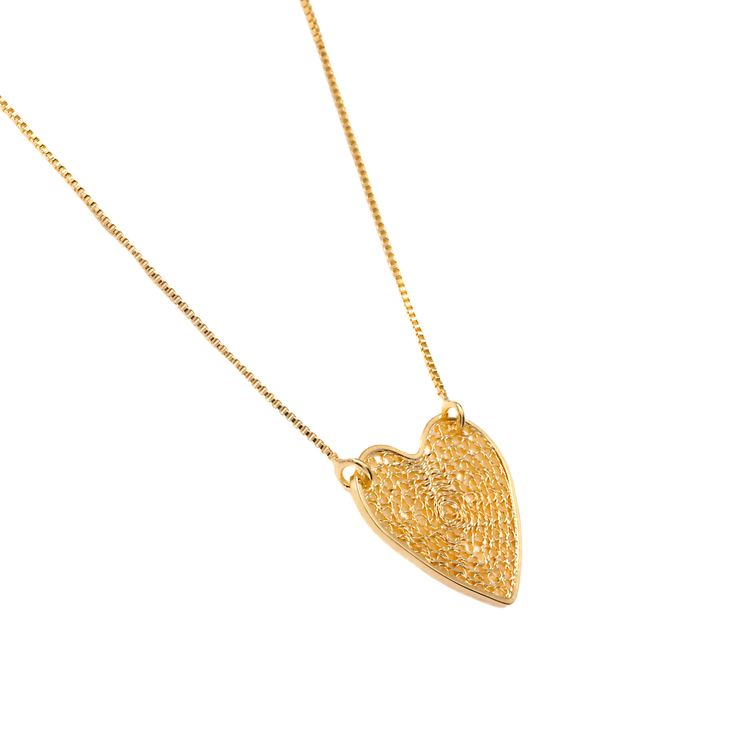 Collar Largo Corazón Red - Chapa de Oro