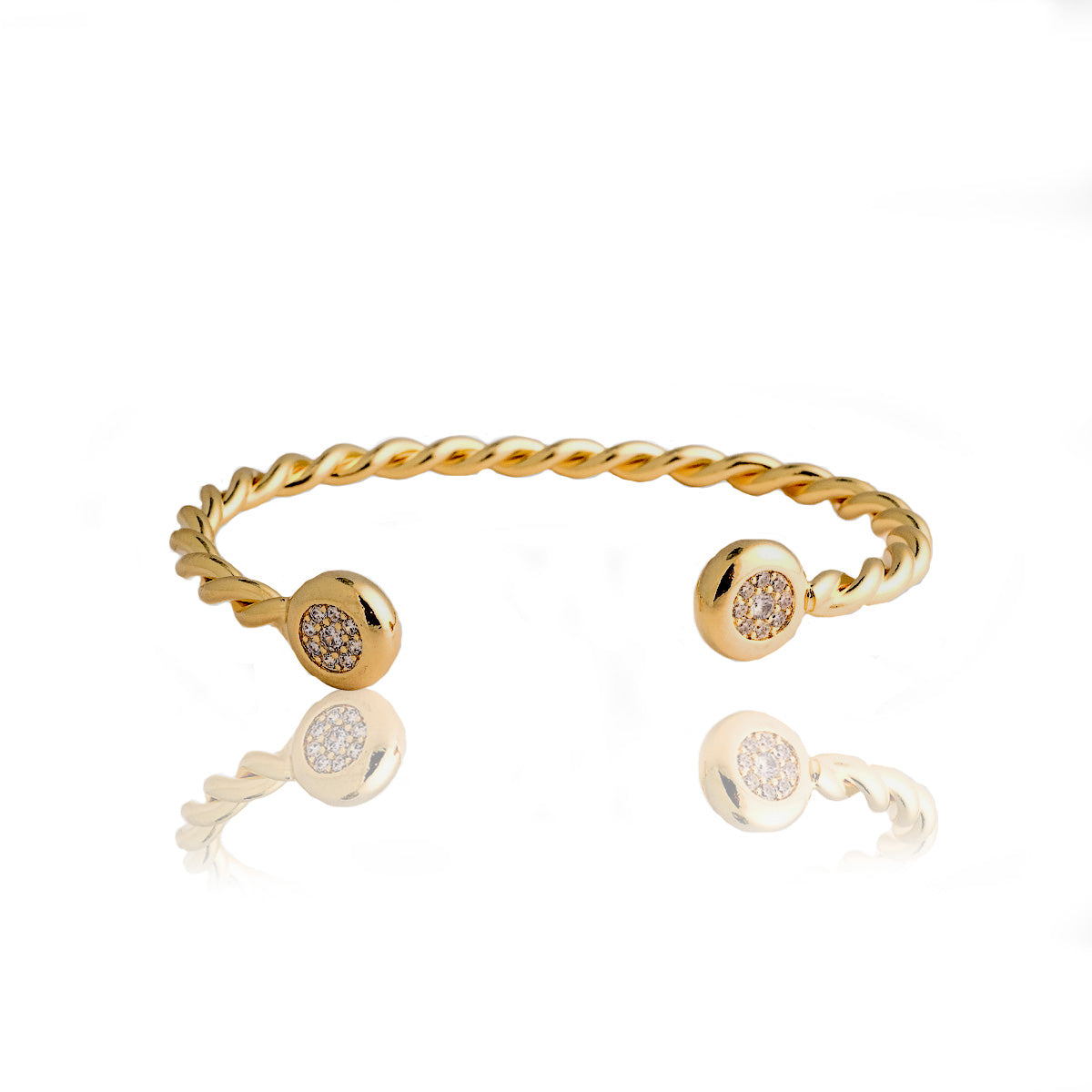 Pulsera Trenza Rígida y ZC - Chapa de Oro