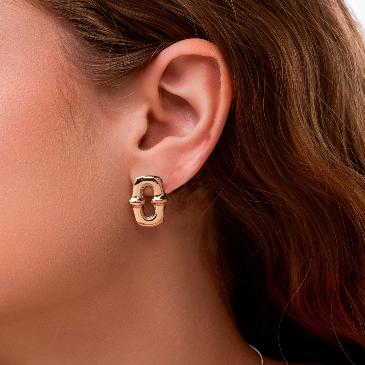 Arracadas Rectangulares Lisas - Chapa de Oro