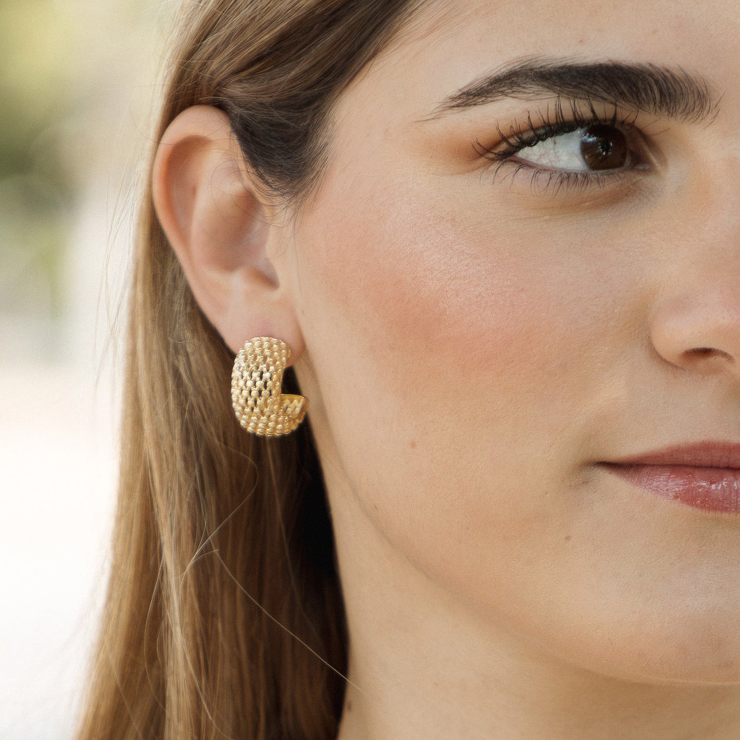 Arracada Malla - Chapa de Oro