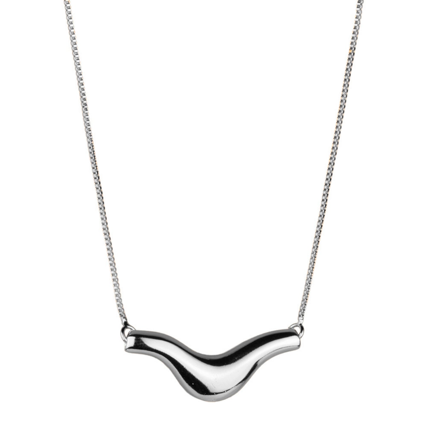 Collar Curva Chunky - Chapa de Rodio