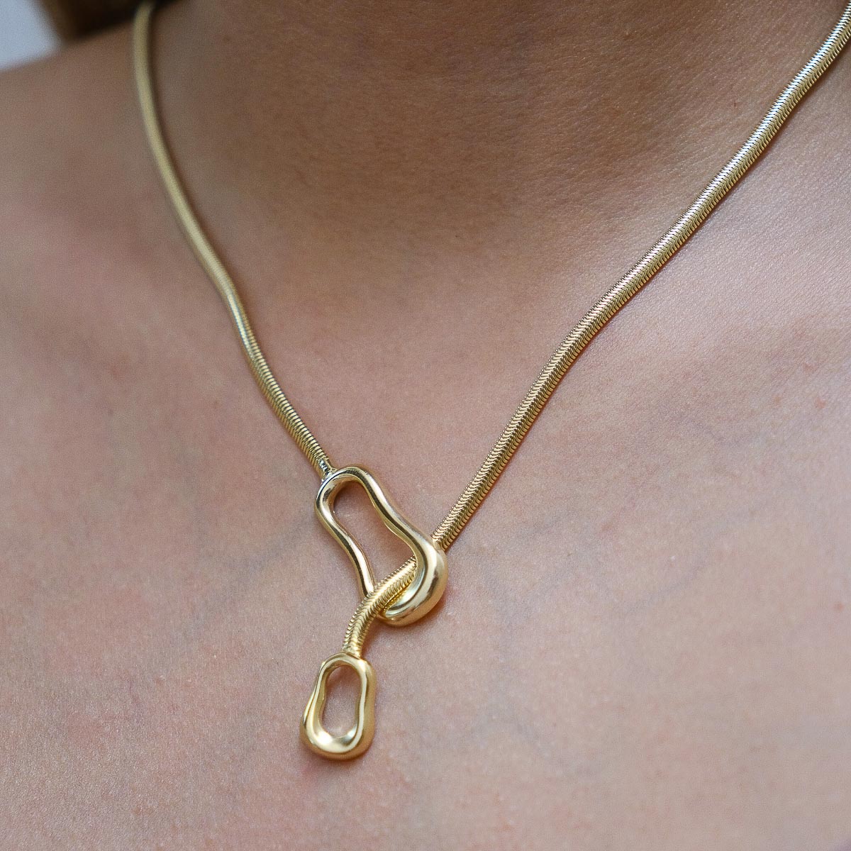 Collar Ajustable Doble Dije - Chapa de Oro