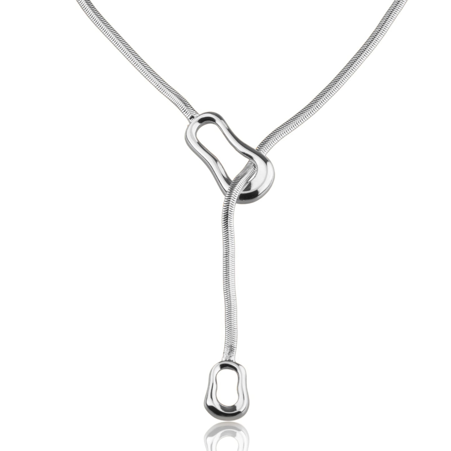 Collar Ajustable Doble Dije - Chapa de Rodio