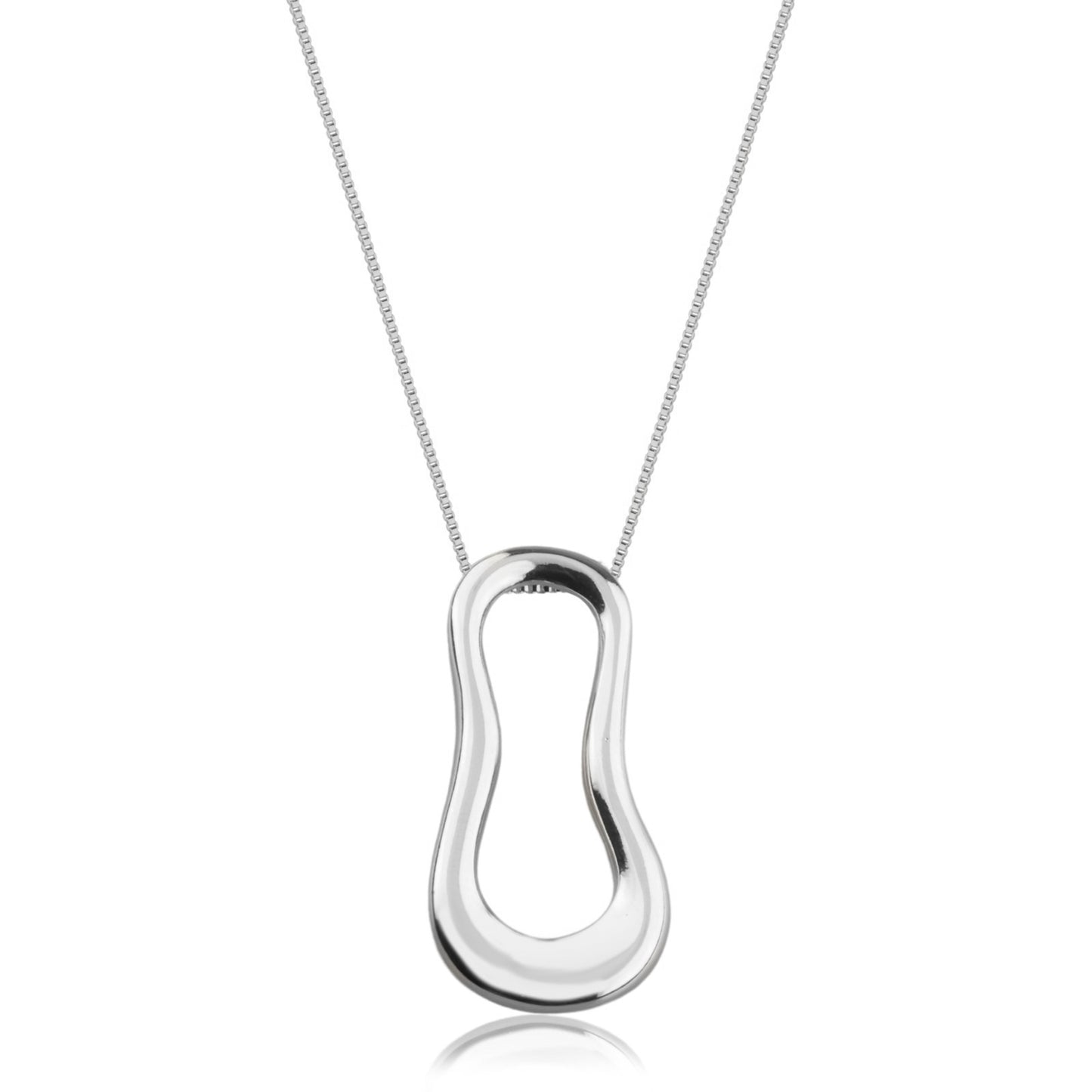 Cadena con Dije Irregular Plano - Chapa de Rodio