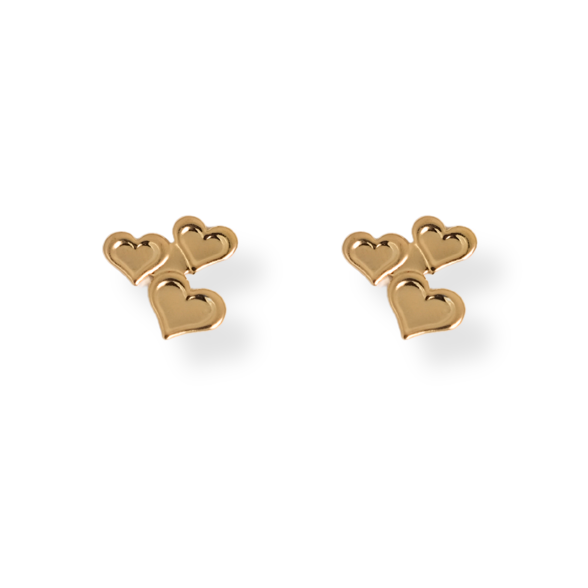 Arete Tres Corazones - Chapa de Oro