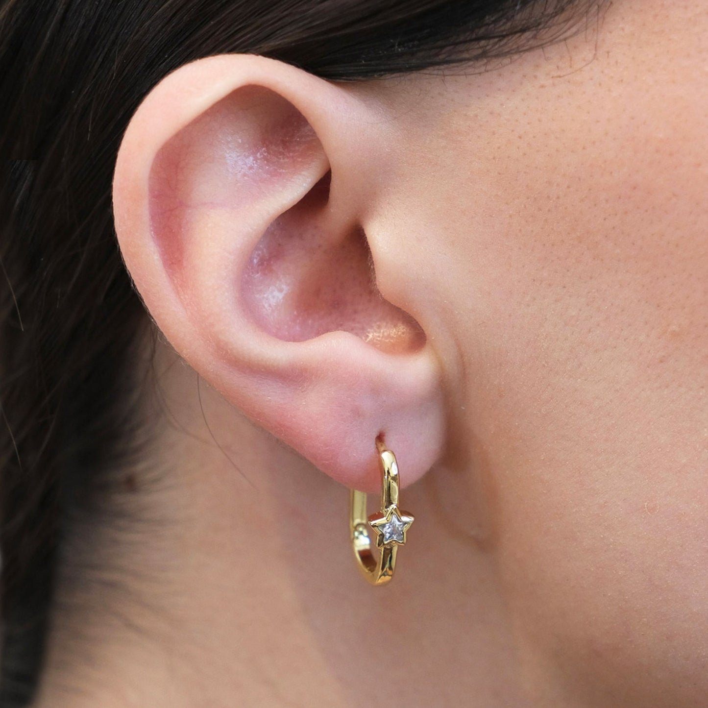 Arracada con Zirconia - Chapa de Oro