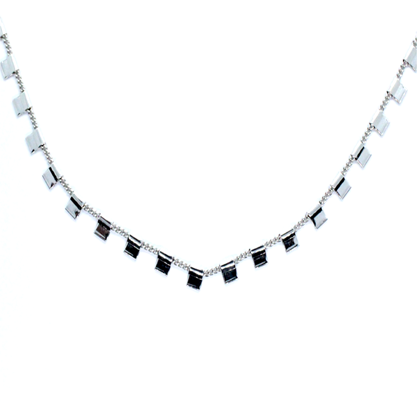 Cadena con Plaquitas - Chapa de Rodio