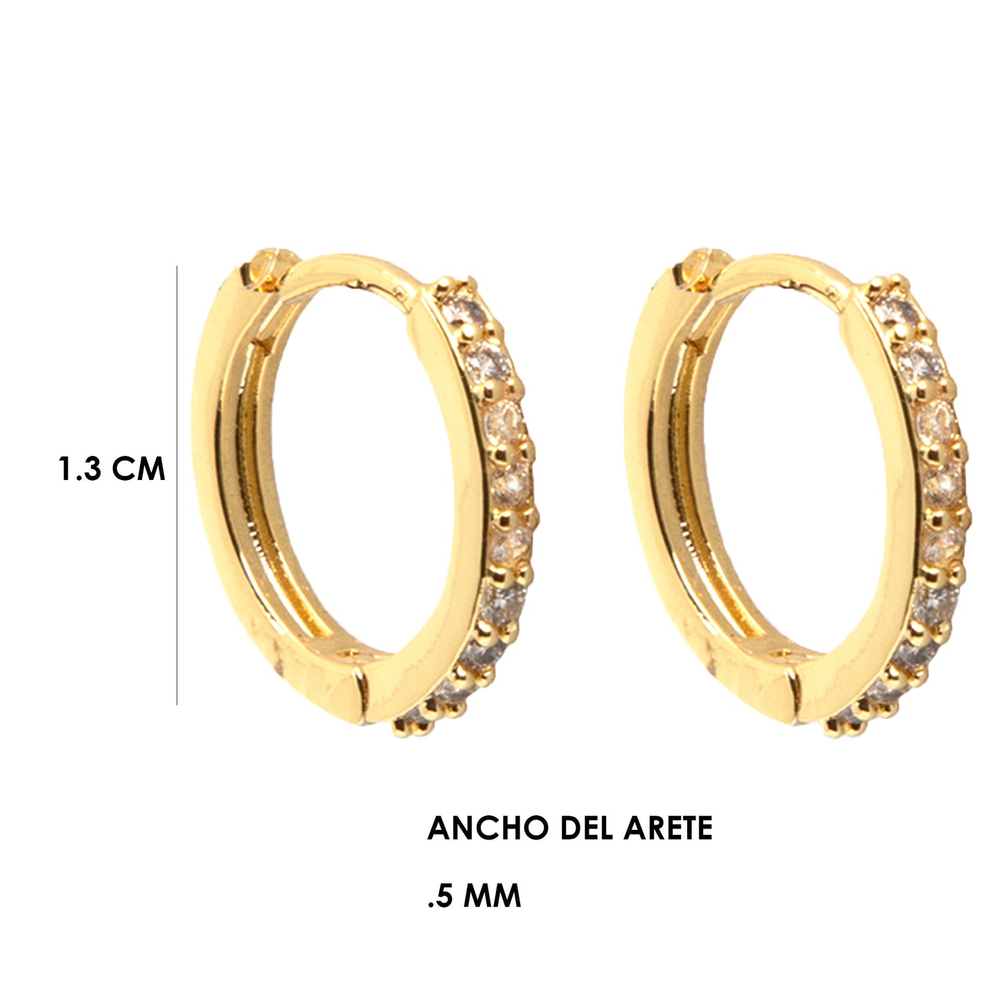 Arracada con Zirconias - Chapa de Oro