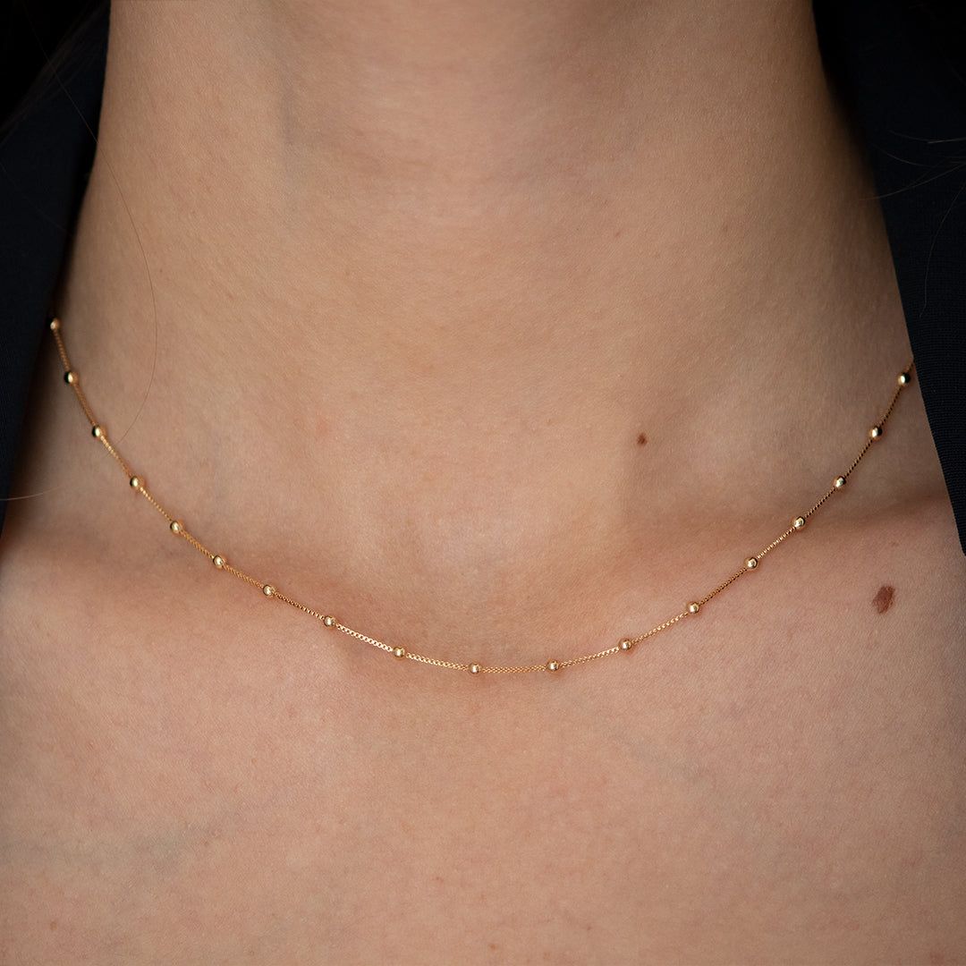 Collar con Bolitas – Chapa de Oro