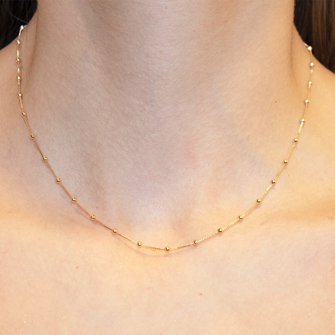 Collar con Bolitas – Chapa de Oro