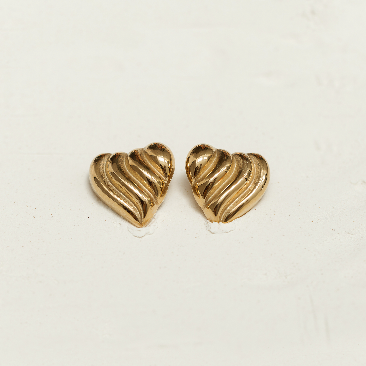 Arete Corazón Chunky - Chapa de Oro