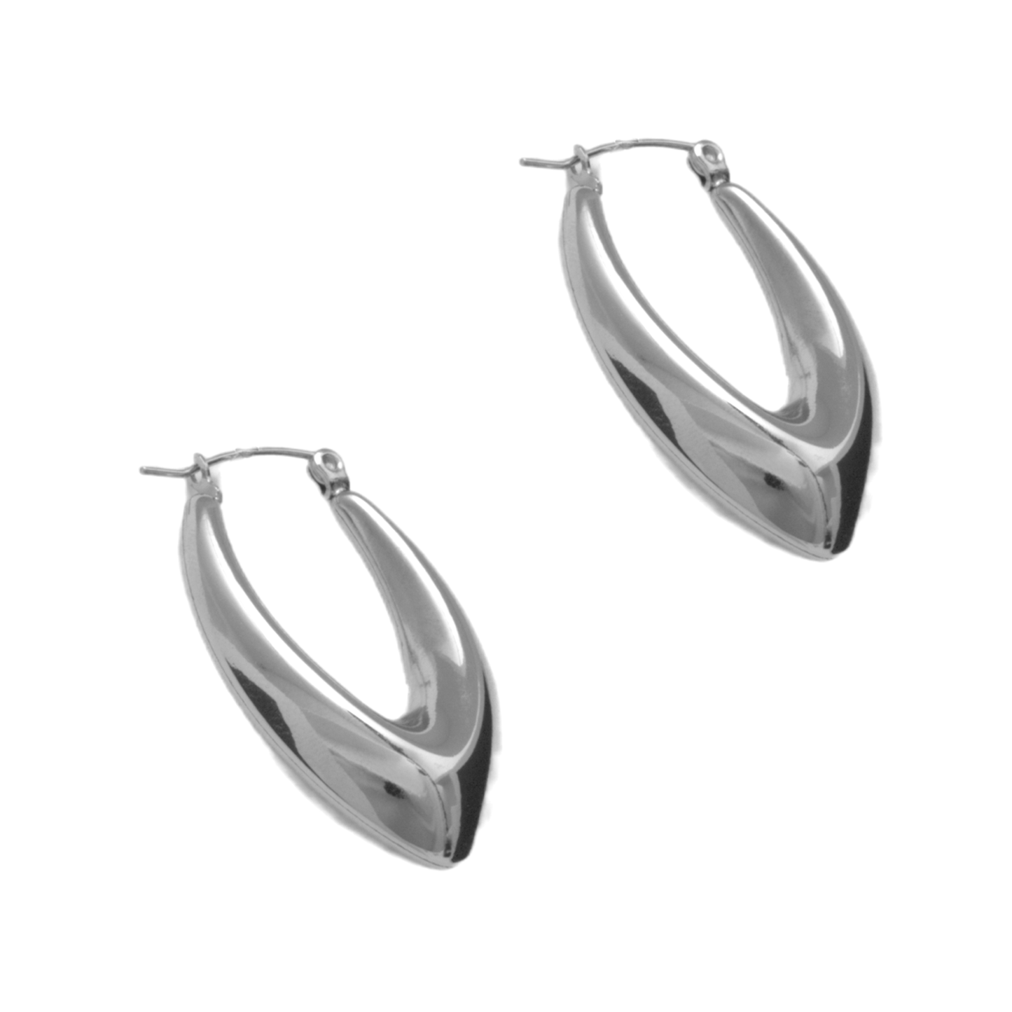 Arete Ópalo Grande - Chapa de Rodio