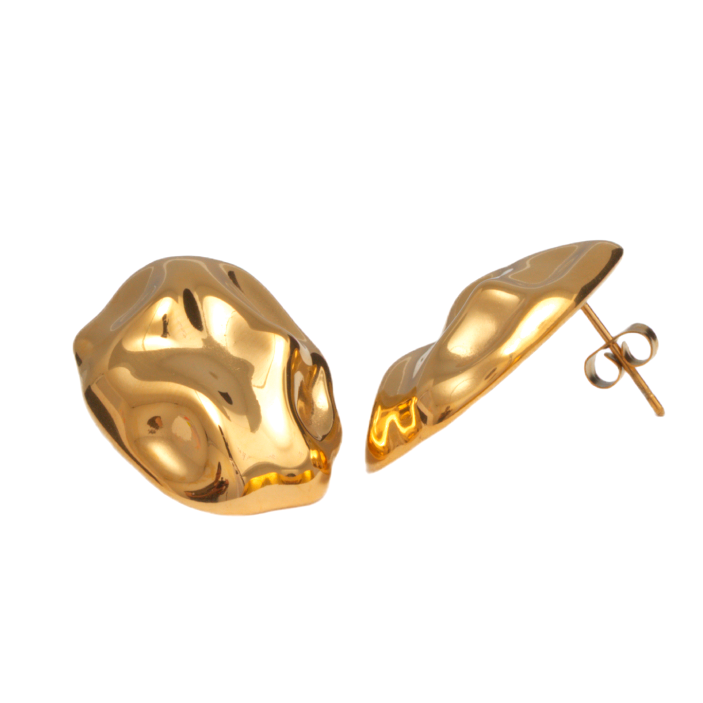 Arete Chunky Grabado - Chapa de Oro