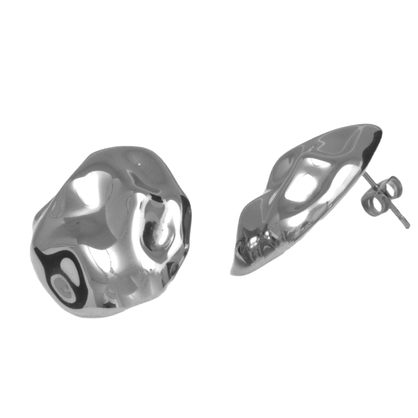 Arete Chunky Grabado - Chapa de Rodio