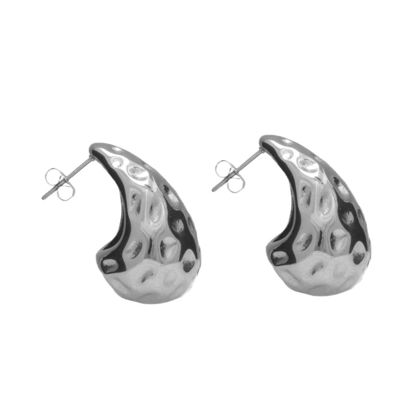 Aretes Gota Craquelados – Chapa de Rodio
