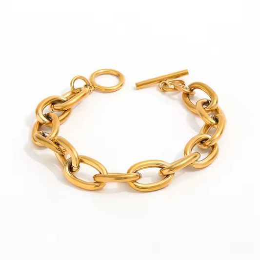 Pulsera Eslabones - Chapa de Oro