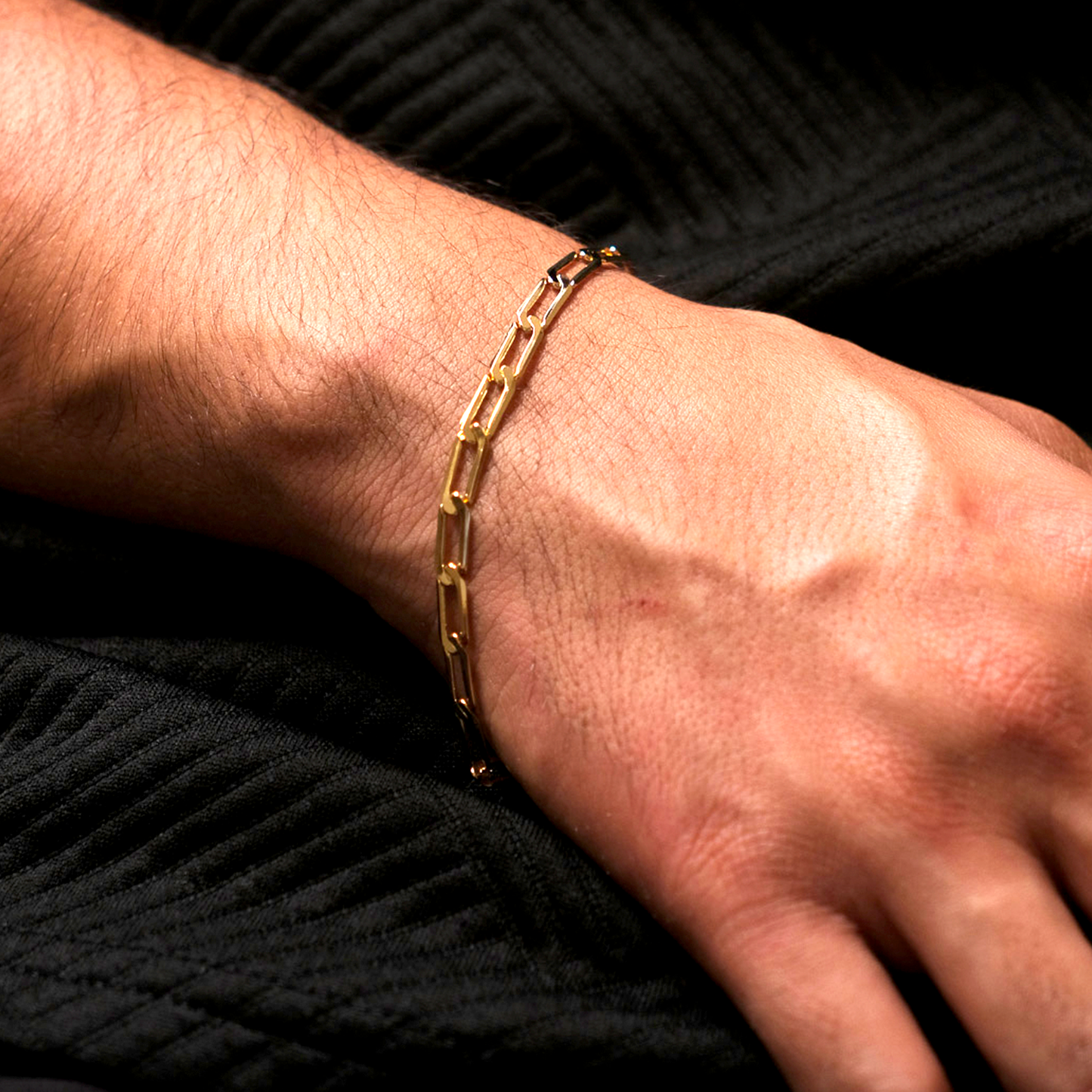 Pulsera Eslabones Cuadrados - Chapa de Oro