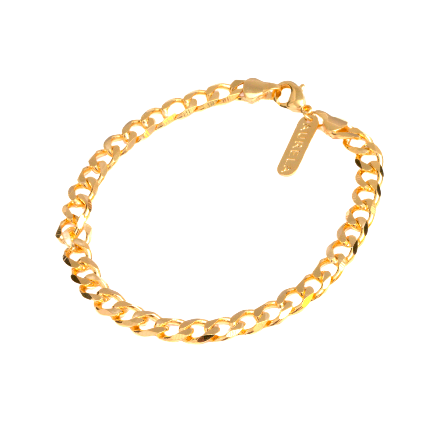 Pulsera Eslabones Anchos - Chapa de Oro