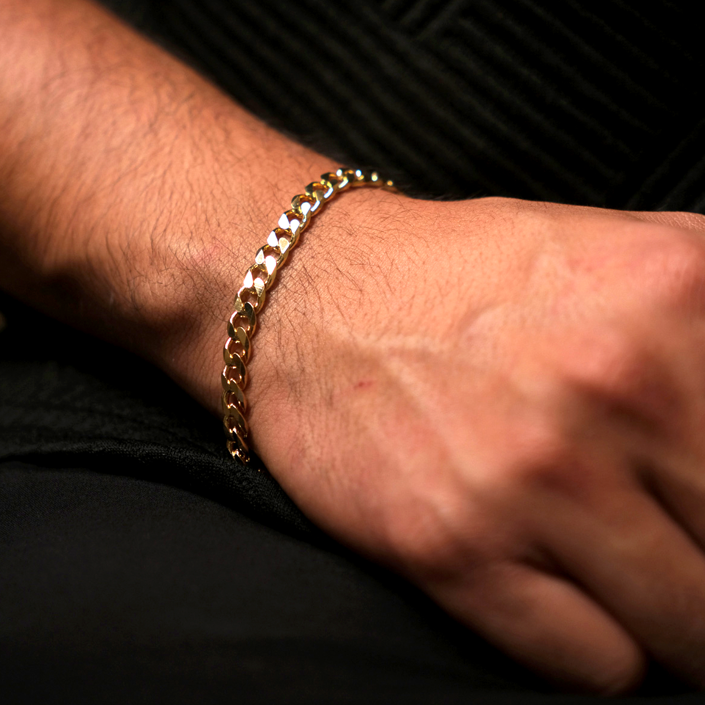 Pulsera Eslabones Anchos - Chapa de Oro