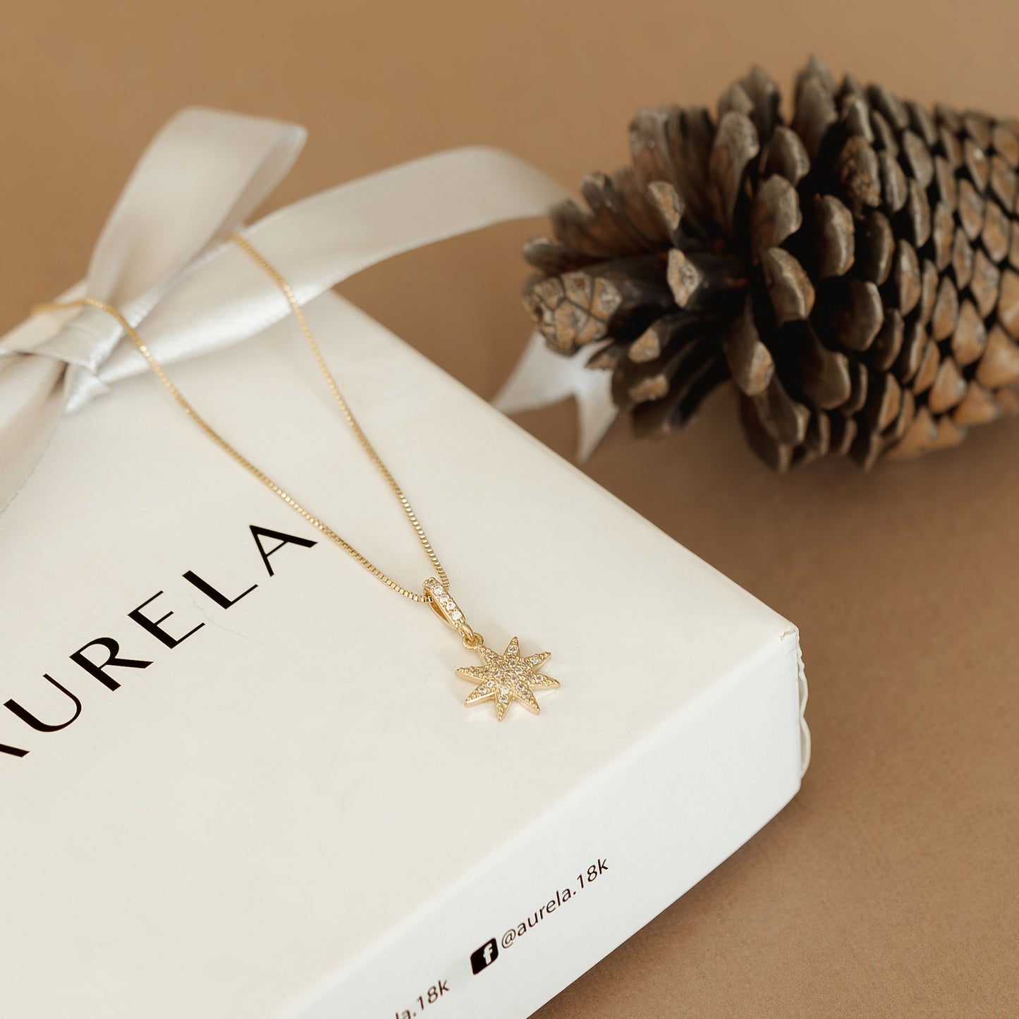 Collar Estrella con Zirconias - Chapa de Oro