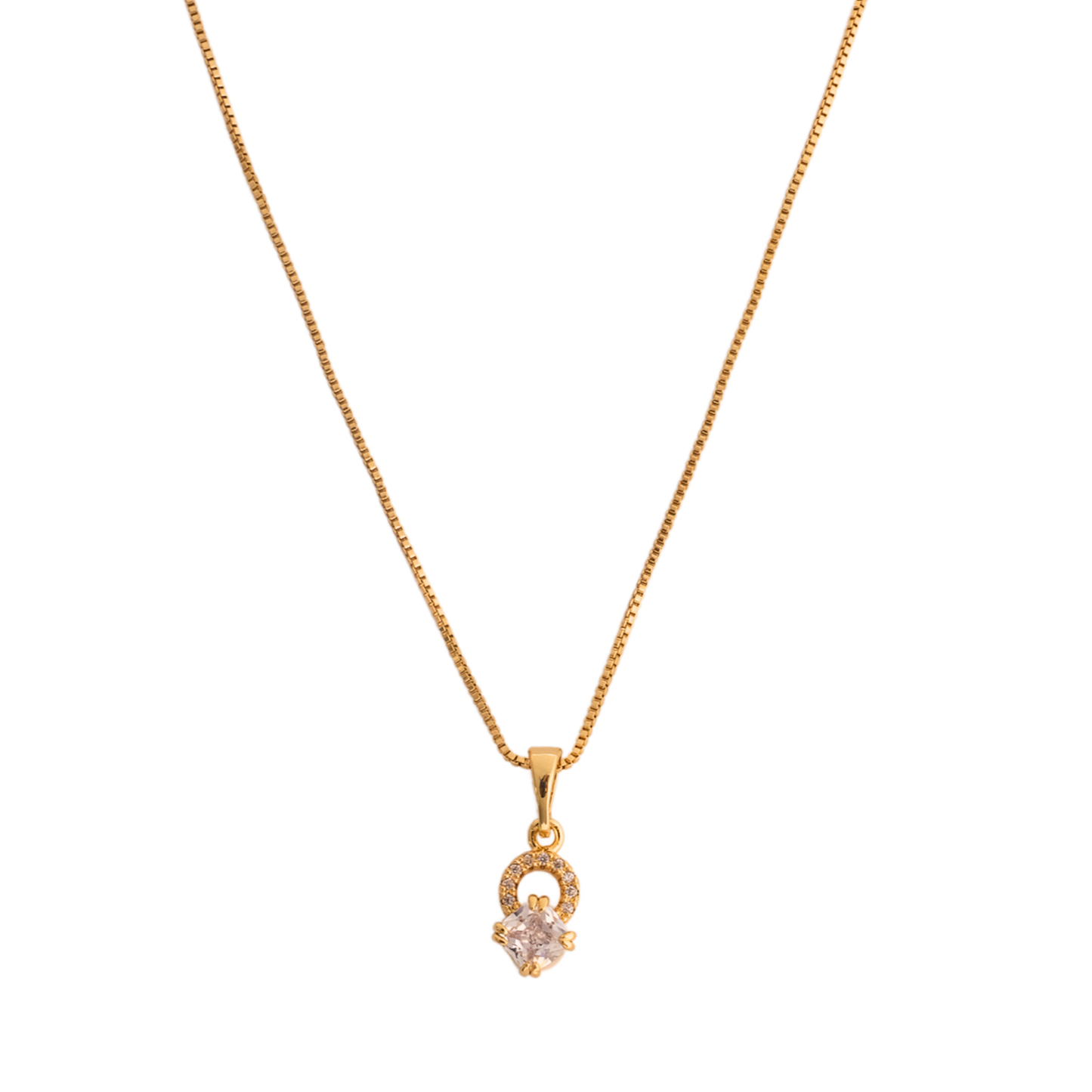 Collar Dije con Zirconia - Chapa de Oro