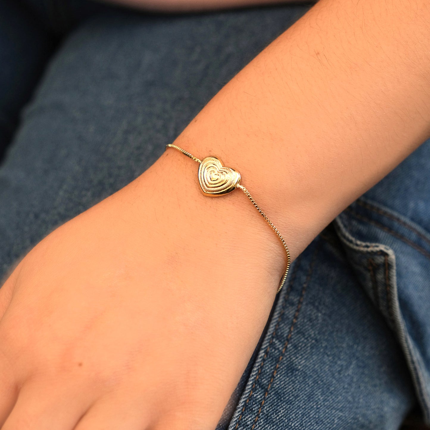 Brazalete Corazón - Chapa de Oro