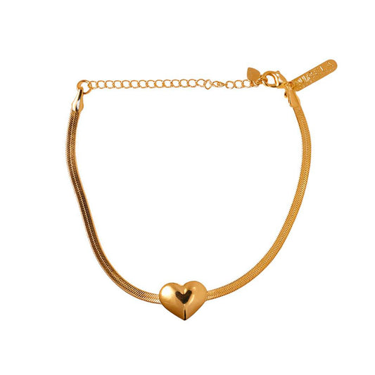 Brazalete Corazón Liso - Chapa de Oro
