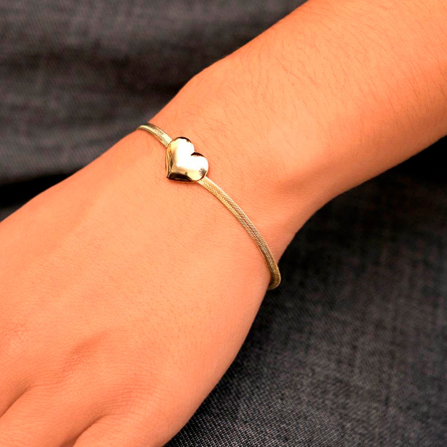 Brazalete Corazón Liso - Chapa de Oro