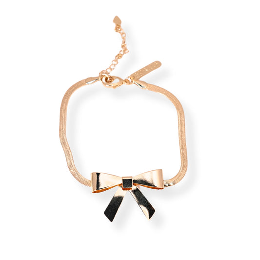 Brazalete Plano con Moño - Chapa de Oro