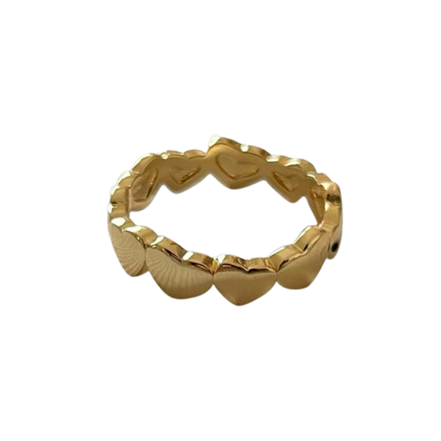 Anillo Corazones - Chapa de Oro