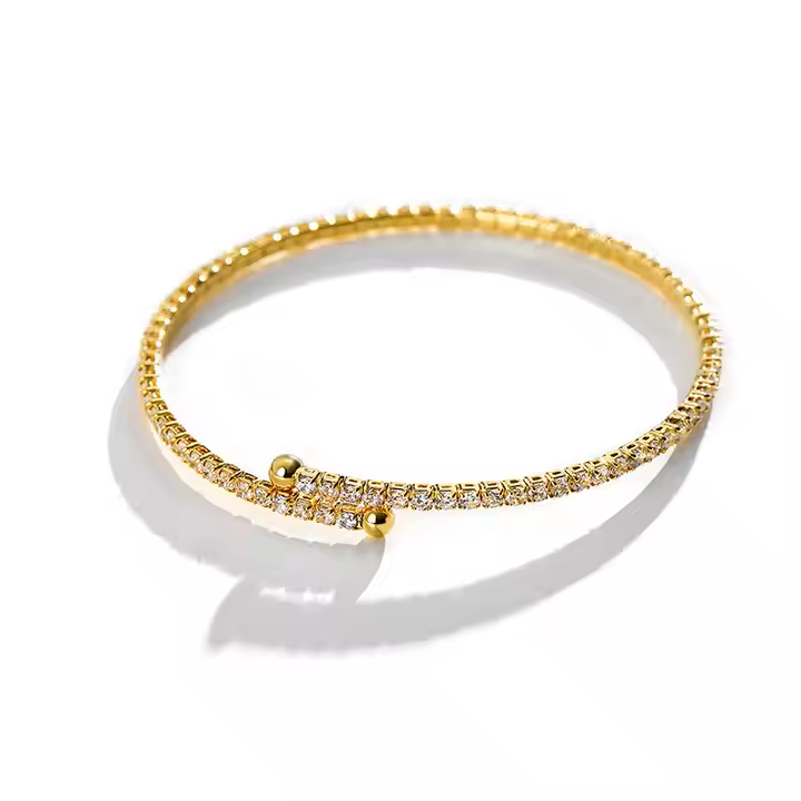 Pulsera Tenis Ajustable - Chapa de Oro