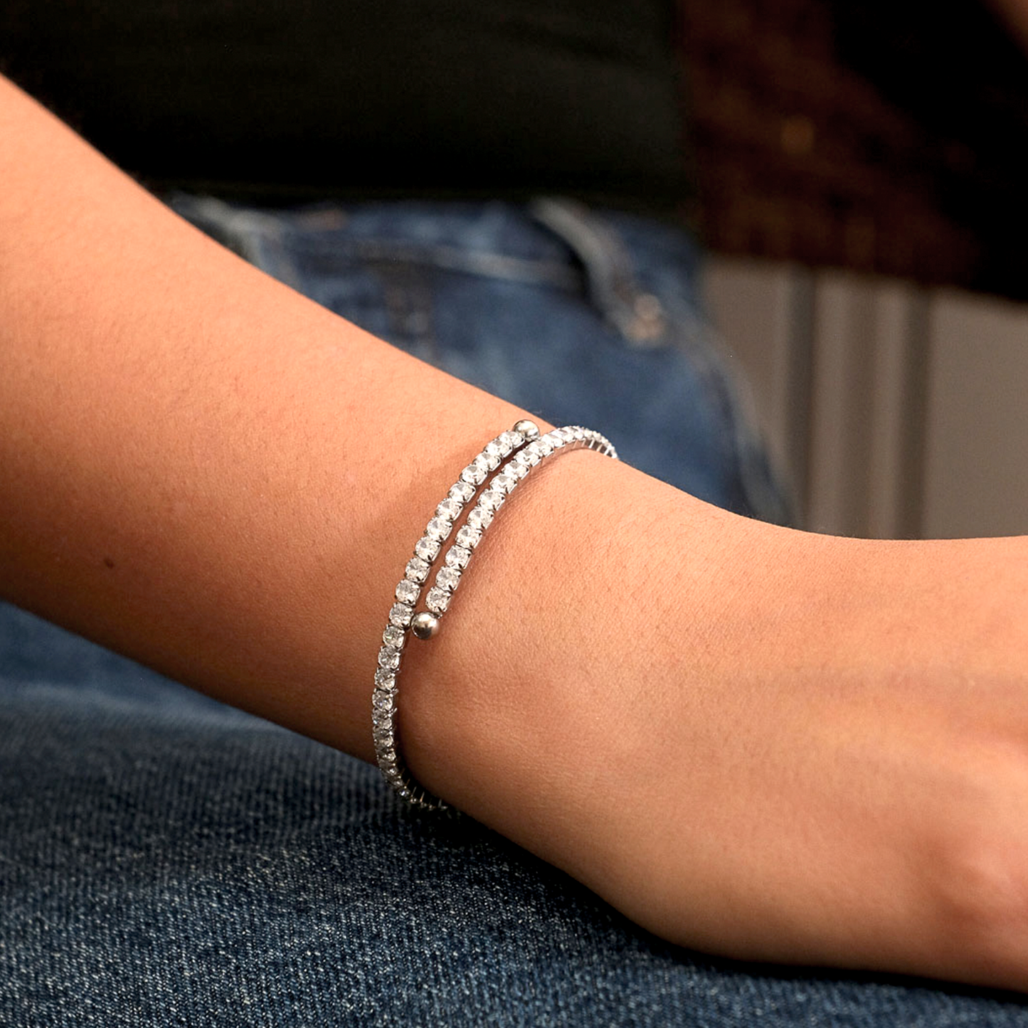 Pulsera Tenis Ajustable - Chapa de Oro