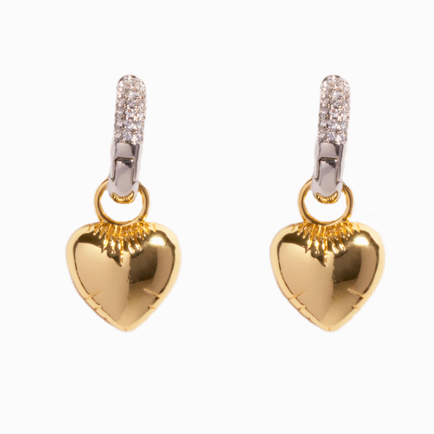 Hearts Hoops With Zirconias