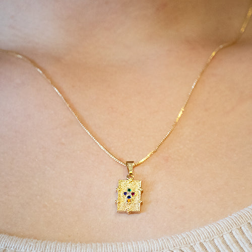 Chain Necklace and Cross Scapular – Chapa de Oro