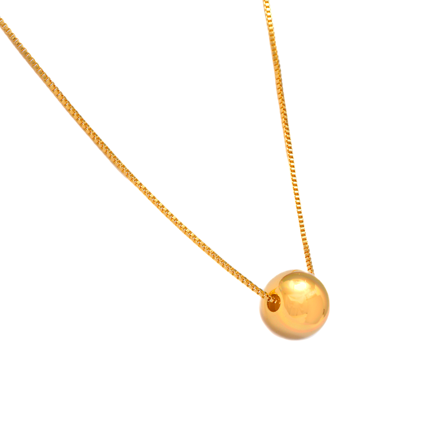 Collar Largo con Bolita - Chapa de Oro