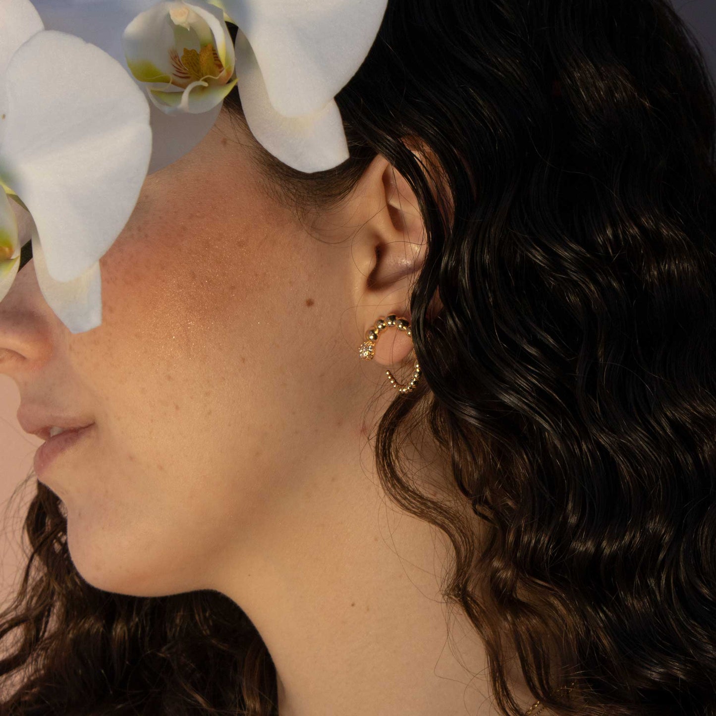 Arete Bolitas Espiral – Chapa de Oro