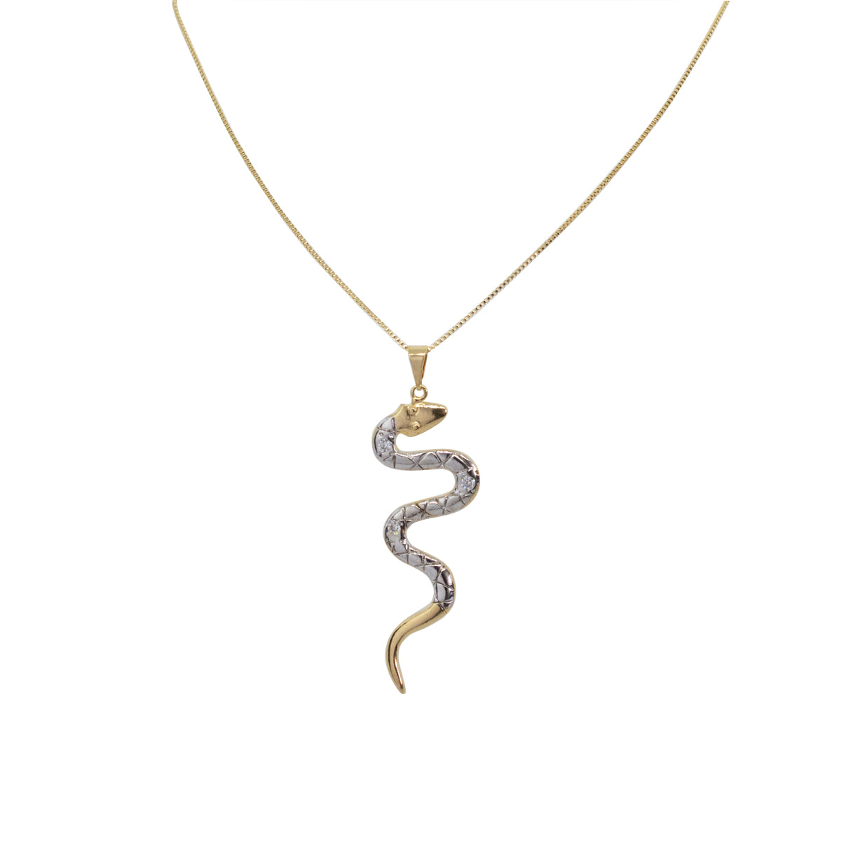 Collar Snake - Chapa de Rodio y Oro