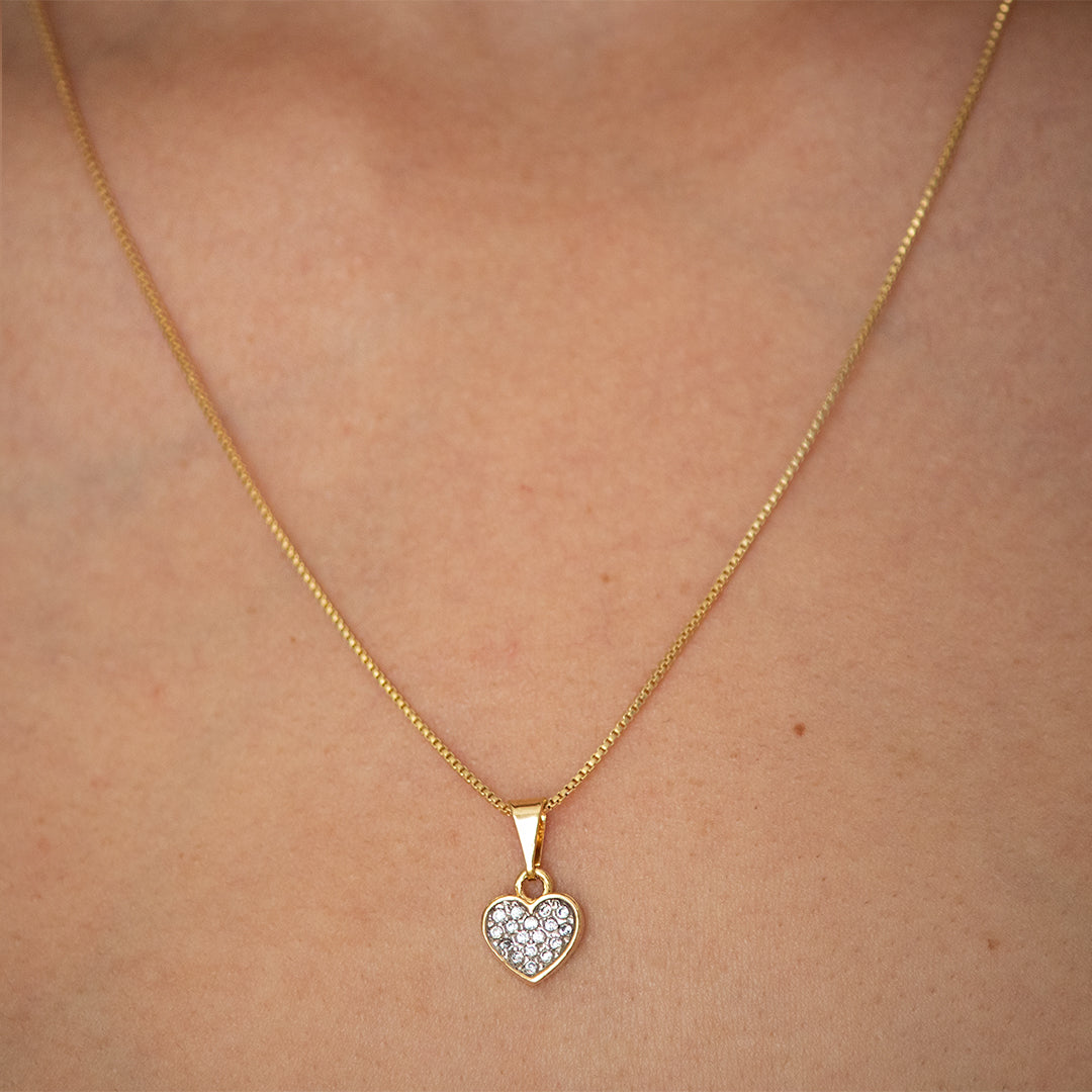 Collar Alma- Dije de corazón - Chapa de Oro