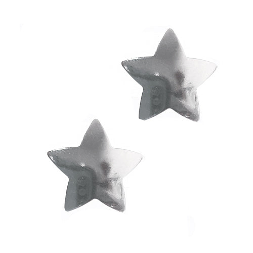 Arete Silver Flat Star – Chapa de Rodio