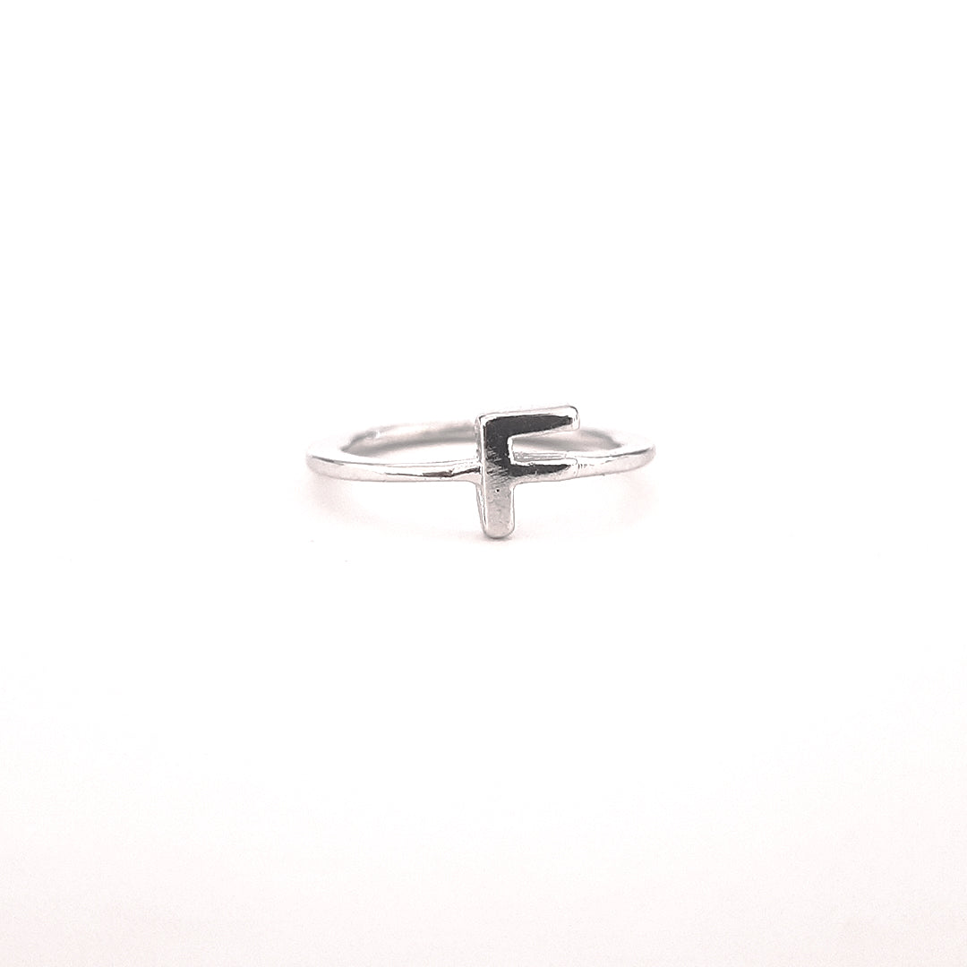 Anillos Midi Con Inicial – Chapa de Oro y Rodio