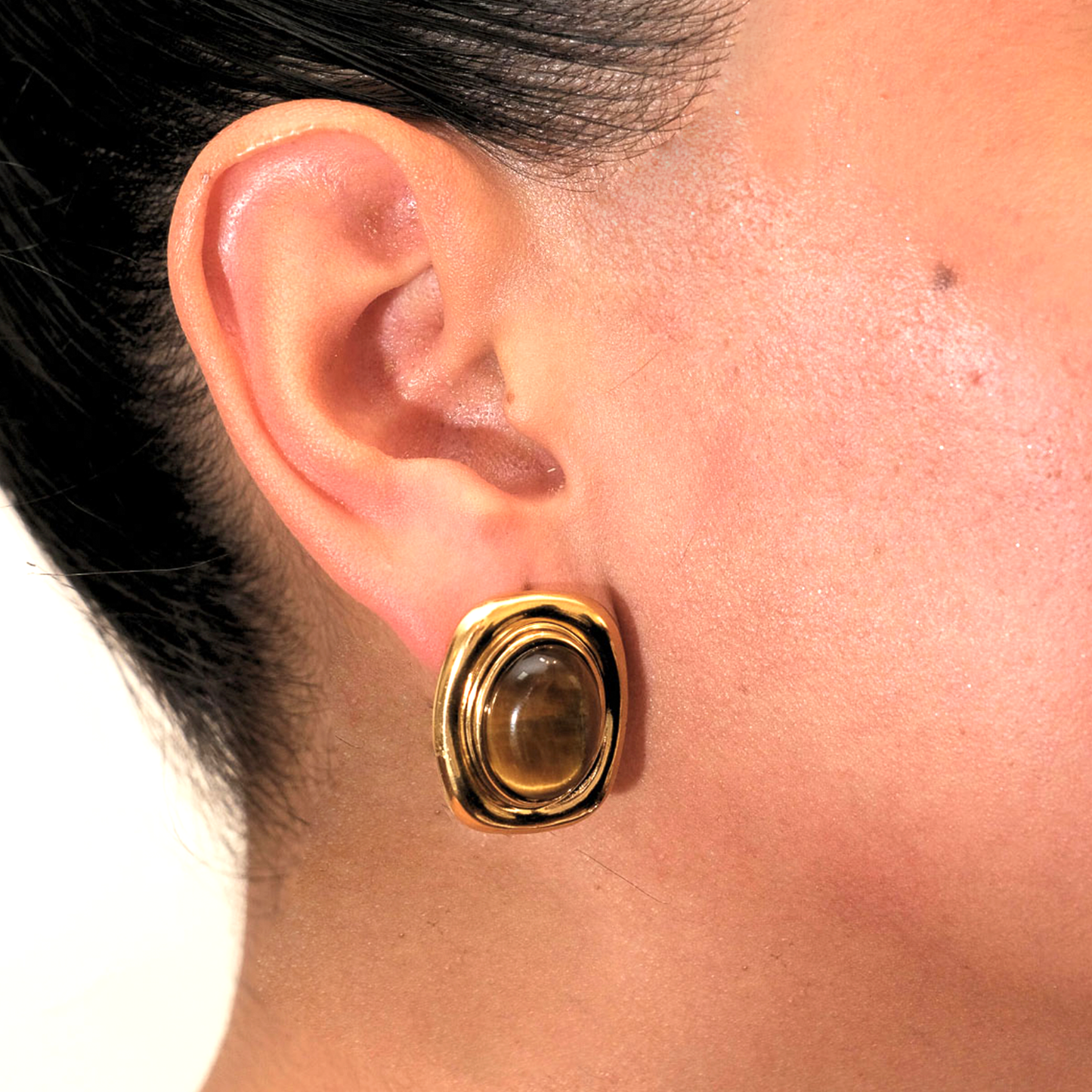 Brown Earring - Chapa de Oro