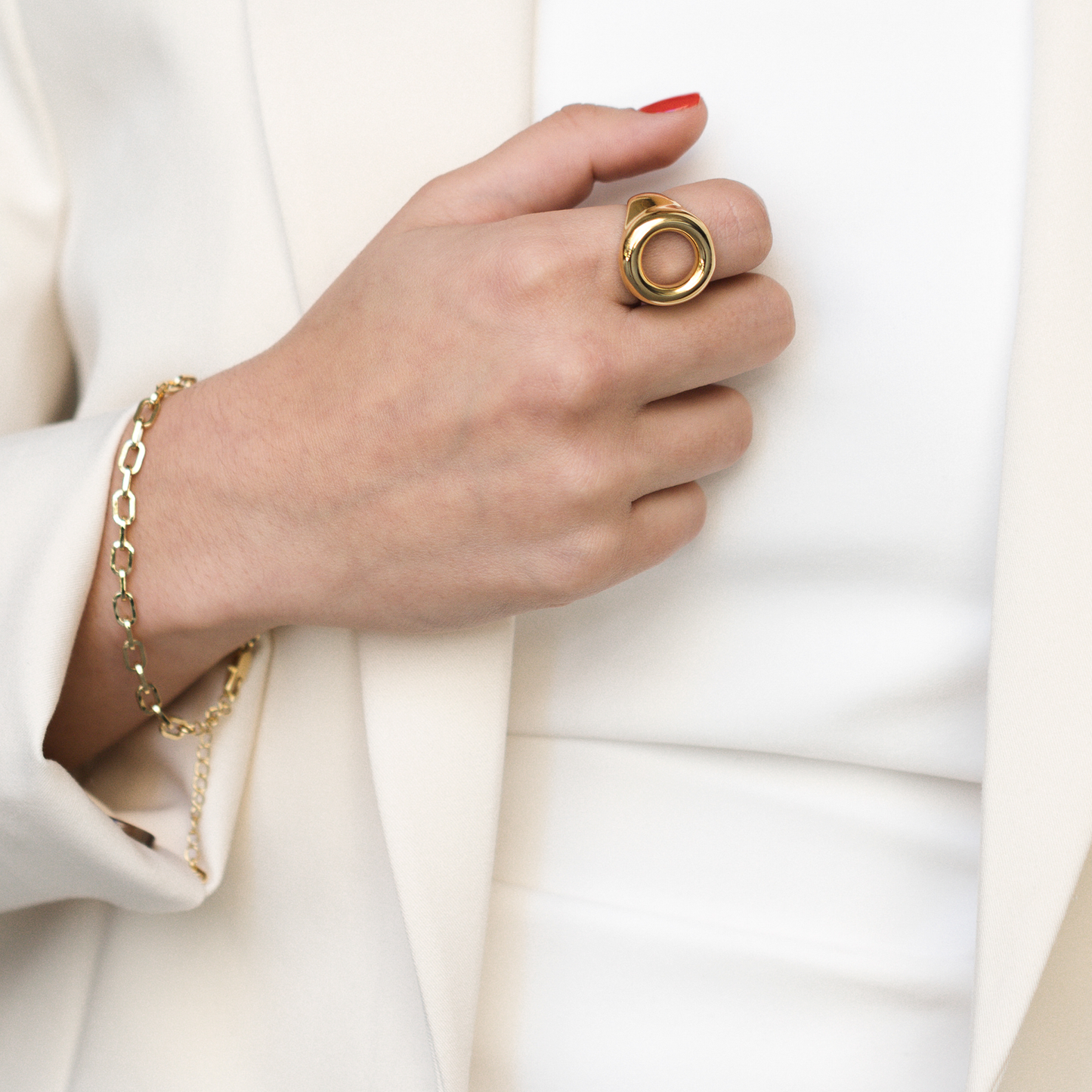 Anillo Circulo - Chapa de Oro